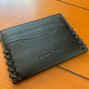 Coach Leather Baseball stitch card holder